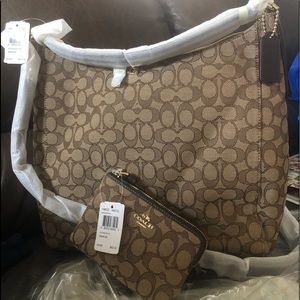 Coach monogram satchel and zip wallet
